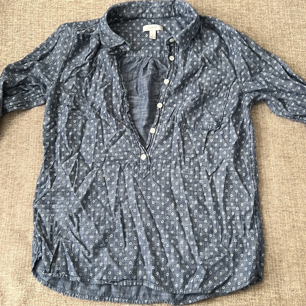 Size 8 J Crew Polka Dot Top